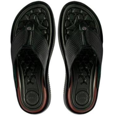 Imagem de Chinelo Masculino Pegada Couro Preto - 1331-Masculino