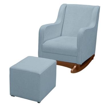 Imagem de Poltrona Amamentação Aquila Plus Com Puff Boucle Azul Claro - Fratello