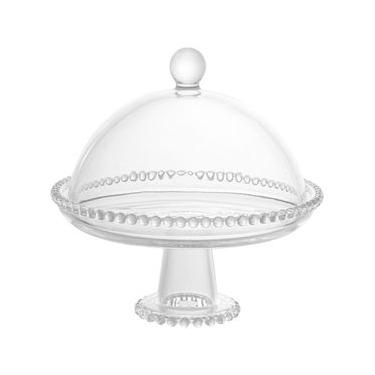 Imagem de Boleira Wolff Pearl com Pé e Tampa em Cristal - 20 cm Transparente