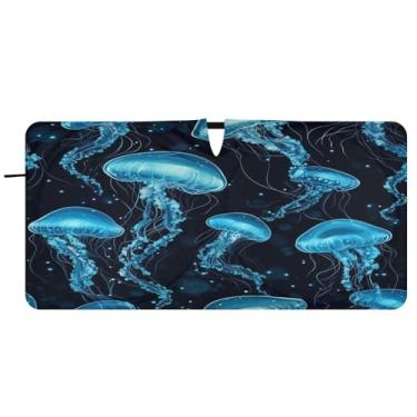 Imagem de Blueangle Jellyfish Para-brisas Guarda-sol - 149.9 cm x 76.2 cm Dobrável Carro Frontal Para-sol Blocos Raios UV Viseira de Sol (437)