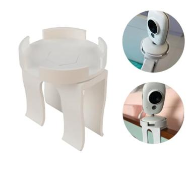 Imagem de Suporte Universal para Câmera Babá Eletrônica para Monitoramento de Bebê, Montagem em Berço, Branco