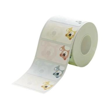 Imagem de Papel Adesivo Térmico Impermeável Para Impressão De Etiquetas Redondas