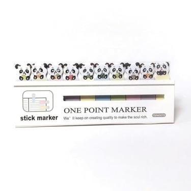 Imagem de 1 pacote com lindos marcadores de página de desenho animado, conjunto de notas autoadesivas, bandeiras de memorando, artigos de papelaria e material de escritório, panda