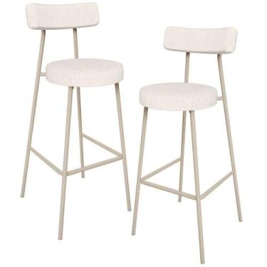 Imagem de Kit 02 Banquetas Alta Bar Cozinha Sala De Jantar Aço Milão Arena L02 L