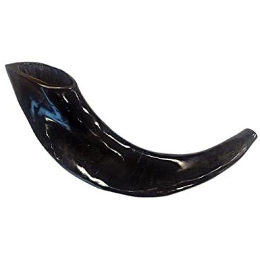Imagem de Shofar tradicional de Israel, instrumento musical natural judaico, shofar de buzina autêntico com som claro, shofar de som bonito, shofar de chifre de carneiro polido preto (30,5 a 35,5 cm)