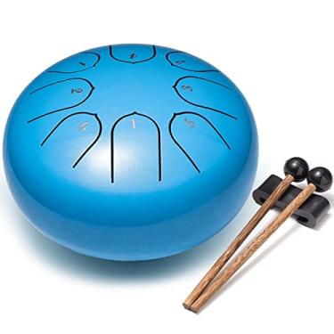 Imagem de Lronbird Tambor de língua de liga de aço, 8 notas, 15,2 cm, instrumentos de percussão com bolsa de almofada, livro de música para meditação, entretenimento, educação musical, zen, ioga, melhor presente (pedra)