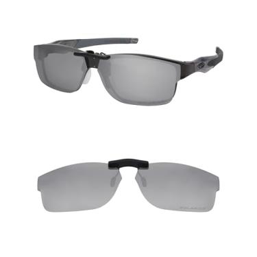 Imagem de HILEEN Óculos de sol polarizados com clipe para Oakley Crosslink OX3128 53-18 para homens e mulheres proteção UV - prata