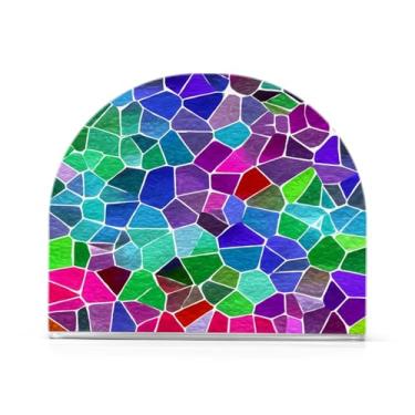 Imagem de Qilmy Porta-guardanapos acrílico para mosaico de vitral, suporte de guardanapo de coquetel de plástico transparente para mesas de restaurante de cozinha, 2 peças