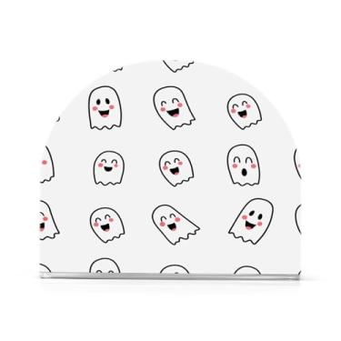 Imagem de Qilmy Porta-guardanapos de acrílico fantasma de Halloween, suporte de guardanapo de coquetel de plástico transparente para mesas de restaurante de cozinha, 2 peças