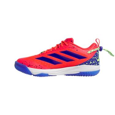 Imagem de adidas Tênis de beisebol masculino Adizero Impact 2.0 Turf Shades, Vermelho lúcido/azul lúcido/limão lúcido, 43
