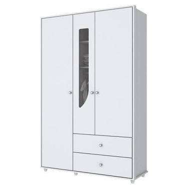 Imagem de Roupeiro Infantil 3 Portas 7 Prateleiras 1 Cabideiro - Branco