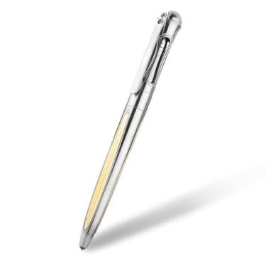 Imagem de Caneta esferográfica de liga de titânio 13,5 cm - Ferramenta de escrita resistente com tampa de rosca, clipe de bolso e aderência antiderrapante, compatível com refis Parker para EDC e profissionais