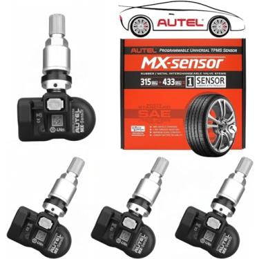 Imagem de Autel Sensor Mx Sensor Tpms De Haste De Metal 4 Peças 315/433 Mhz Sensor De Pneu Universal Programado Pela Ferramenta Tpms Ts508Wf Ts401 Ts408 Ts508 Ts608 Mx808Ts Ms906Ts Mk808Ts Its600 Its600Pro Ms