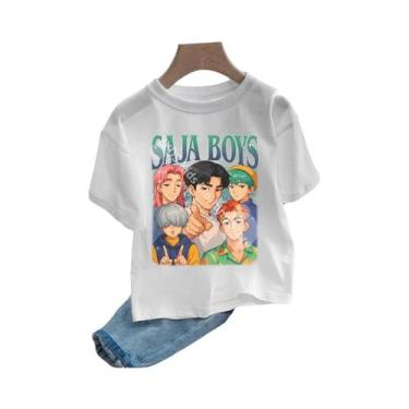 Imagem de Camiseta Infantil De Manga Curta Com Gola Redonda, Estilo Kpop Demon H