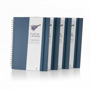 Imagem de Caderno de Anotações Espiral com Elástico, Capa Papel Reciclado, 70 Folhas Pautadas, 21x15cm, com Suporte para Caneta, não acompanha caneta (10, Lavanda)