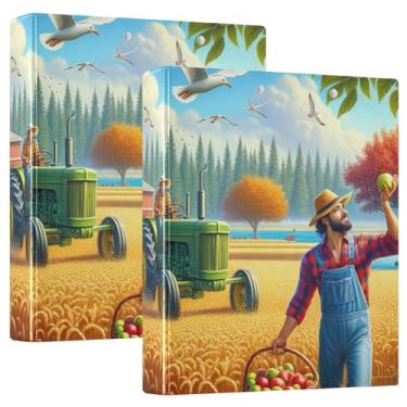 Imagem de Pasta para prancheta de colheita de outono com três anéis de 2,5 cm, organizador de fichário, 1 pacote