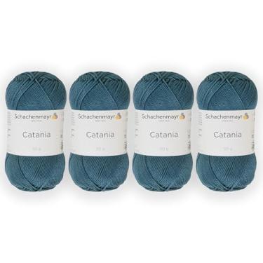 Imagem de 4 novelos/pacote Schachenmayr (SMC) Catania Originals Yarn, cada bola 50 g (125 m), 100% algodão mercerizado para fio de tricô e crochê, peso esportivo, 391 - gasolina