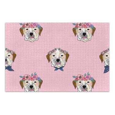 Imagem de Quebra-cabeça rosa com 500 peças de rostos de cachorro fofos para adultos estampa animal personalizada divertido quebra-cabeça rígido família elefante branco presentes, 51 x 35 centímetros