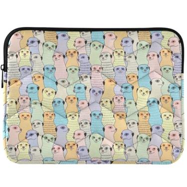Imagem de Meerkats Capa para laptop acolchoada colorida acessórios de computador capa decorativa para notebook universal 13 polegadas laptop 14 polegadas