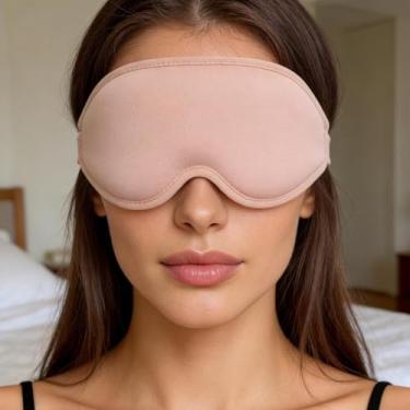 Imagem de 2 peças de máscara de sono, protetores de olhos com contorno profundo 3D para dormir, 99% bloqueiam a luz, venda de óculos com copo de pressão zero para homens e mulheres, com alça ajustável para