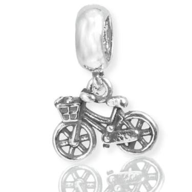 Imagem de Berloque Charms Pingente Prata Legitima Ciclismo Bicicleta - La&Ny Pra
