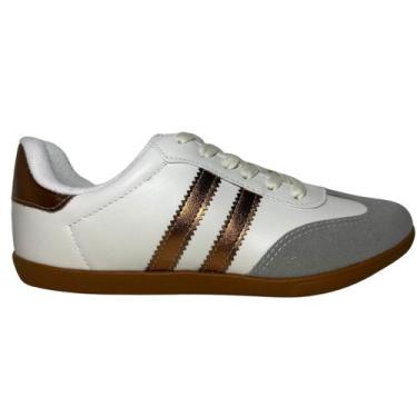 Imagem de Tênis addan casual retrô feminino 18118, Off white gold bze, 36