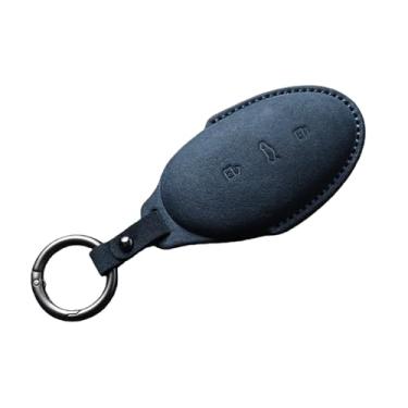 Imagem de Luxo macio camurça caso chave do carro escudo compatível com subindo r7 f7 er6 pro versão preto verde saco à prova de choque acessórios fashoin(Blue-3)