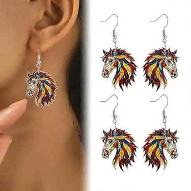 Imagem de Brinco de acrílico com pingente de animal, joia moderna, presente para esposa, mulheres, amigas, família, colega de trabalho, popular, fofo, engraçado, brinco, one size, Acrílico, Sem pedra preciosa