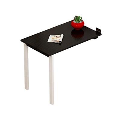 Imagem de Mesa de jantar dobrável montada na parede, mesa de jantar, mesa para laptop, foto dobrável, mesa de cabeceira doméstica de madeira maciça para pequenos espaços (80 × 50 × 75 cm)