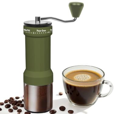 Imagem de Mini moedor de café manual – 40 configurações ajustáveis, moedor de manivela portátil com capacidade de 30 g, rebarba cônica para café expresso, prensa francesa | Perfeito para viagens, acampamento e