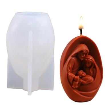 Imagem de Molde de vela de presépio | Molde 3D em forma de família de Jesus Presépio - Moldes de vela de silicone resistentes ao calor | para aromaterapia, , , chocolate, resina, artesanato