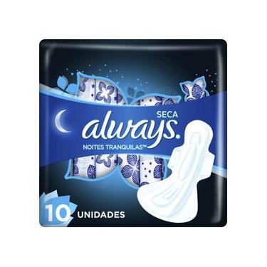 Imagem de Absorvente Always Noites Tranquilas Seca com Abas Hiper Longo 10 Unidades