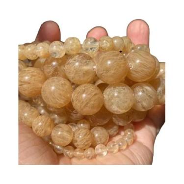 Imagem de Contas De Pedra Natural 45 Peças Quartzo Rosa Olho De Tigre Obsidiana 