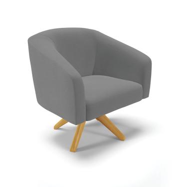 Imagem de Poltrona Decorativa Giratória MA30 Stella Linho Grafite D03 - D'Rossi