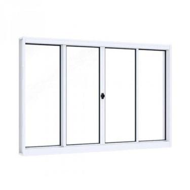 Imagem de Janela de Aço de Correr 100x120cm 4 Folhas com Vidro Liso Riobras - Lu