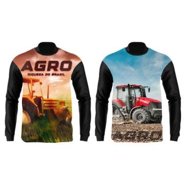 Imagem de Kit 2 Peças Camisa Agro Manga Longa Masculina Proteção Uv 50 - MT Clot