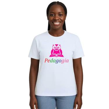 Imagem de Camiseta Pedagogia Coruja Universitária Personalizada - Use P4, Branco