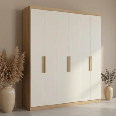 Imagem de Guarda-roupa Casal 6 Portas 2 Gavetas 220cm X 47cm X 180cm Milan - THB