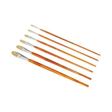 Imagem de Pincel Redondo De Cerdas Para Aquarela, Guache E Tinta a Óleo Para Est