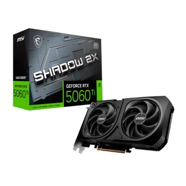 Imagem de Placa de Vídeo GeForce RTX 5060 Ti 16GB GDDR7 128bits - DLSS4 - Shadow 2X OC Plus - MSI 912-V535-029