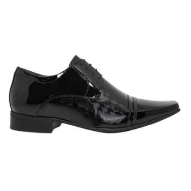 Imagem de Sapato Social de Couro Masculino Jota Pe Air Fillipo 77700 Preto Verniz-Masculino