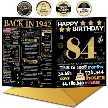 Imagem de Cartão de Aniversário 84 Anos Joycard com Envelope 20x25cm