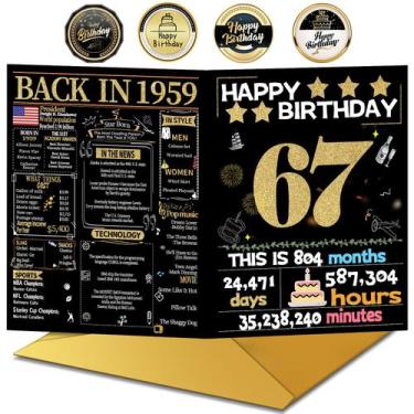 Imagem de Cartão de Aniversário Joycard 67 Anos com Envelope 20x25cm