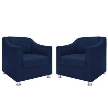 Imagem de Kit 2 Poltronas Killa Para Recepção Consultório Barbearia - Móveis Maf