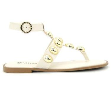 Imagem de Sandalia Via Uno 869020 Rasteirinha Baixa Pedraria Feminina-Feminino