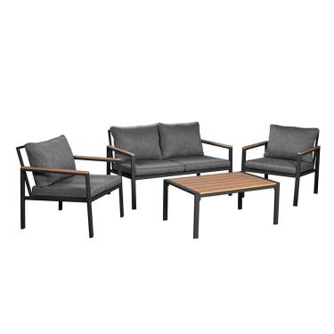 Imagem de Conjunto para Jardim com 1 Sofá 2 Poltronas e 1 Mesa Oasis Grafite