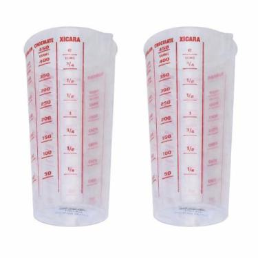 Imagem de Copo Medidor 500ml Graduado Transparente Cozinha Kit 2 Un - Dona Lella