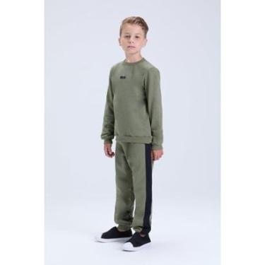 Imagem de Conjunto Infantil de Inverno Masculino Moletom com Faixa Lateral-Masculino
