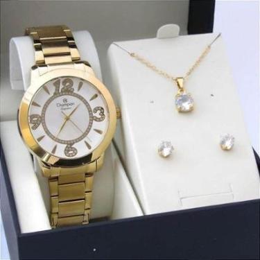 Imagem de Kit Relógio Champion Feminino CN25930W com Colar e Brincos-Feminino