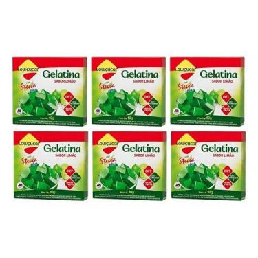 Imagem de Kit 6 Gelatina Pó Diet Com Stevia Plus Limão Lowçucar 10gr